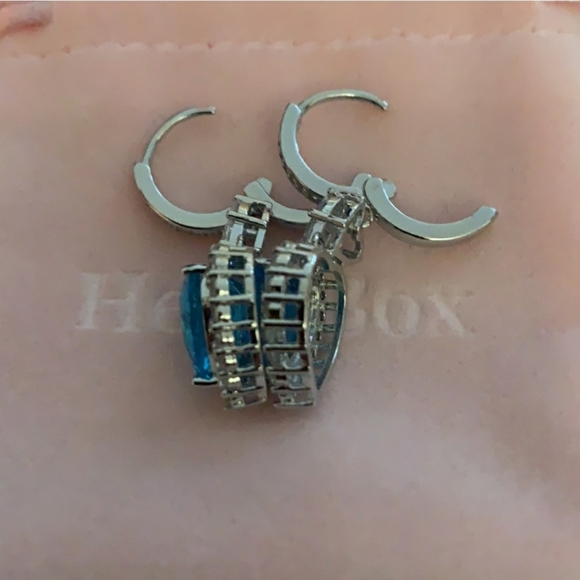 Beautiful Blue Topaz & White Zircon 3 Piece Set - Picture 3 of 10